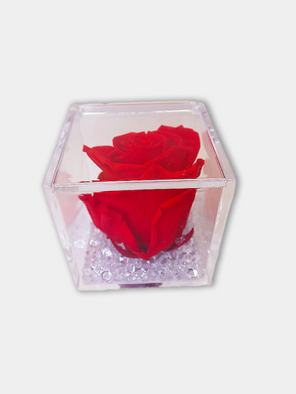 Rose cube à poser avec strass