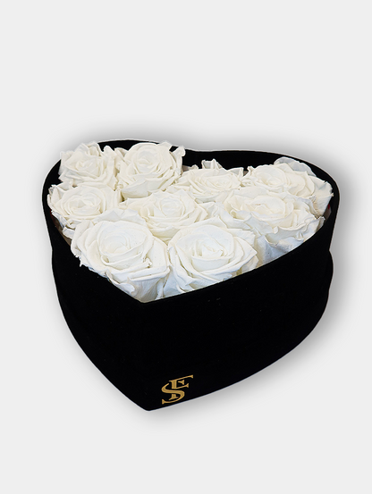 Black heart velvet box